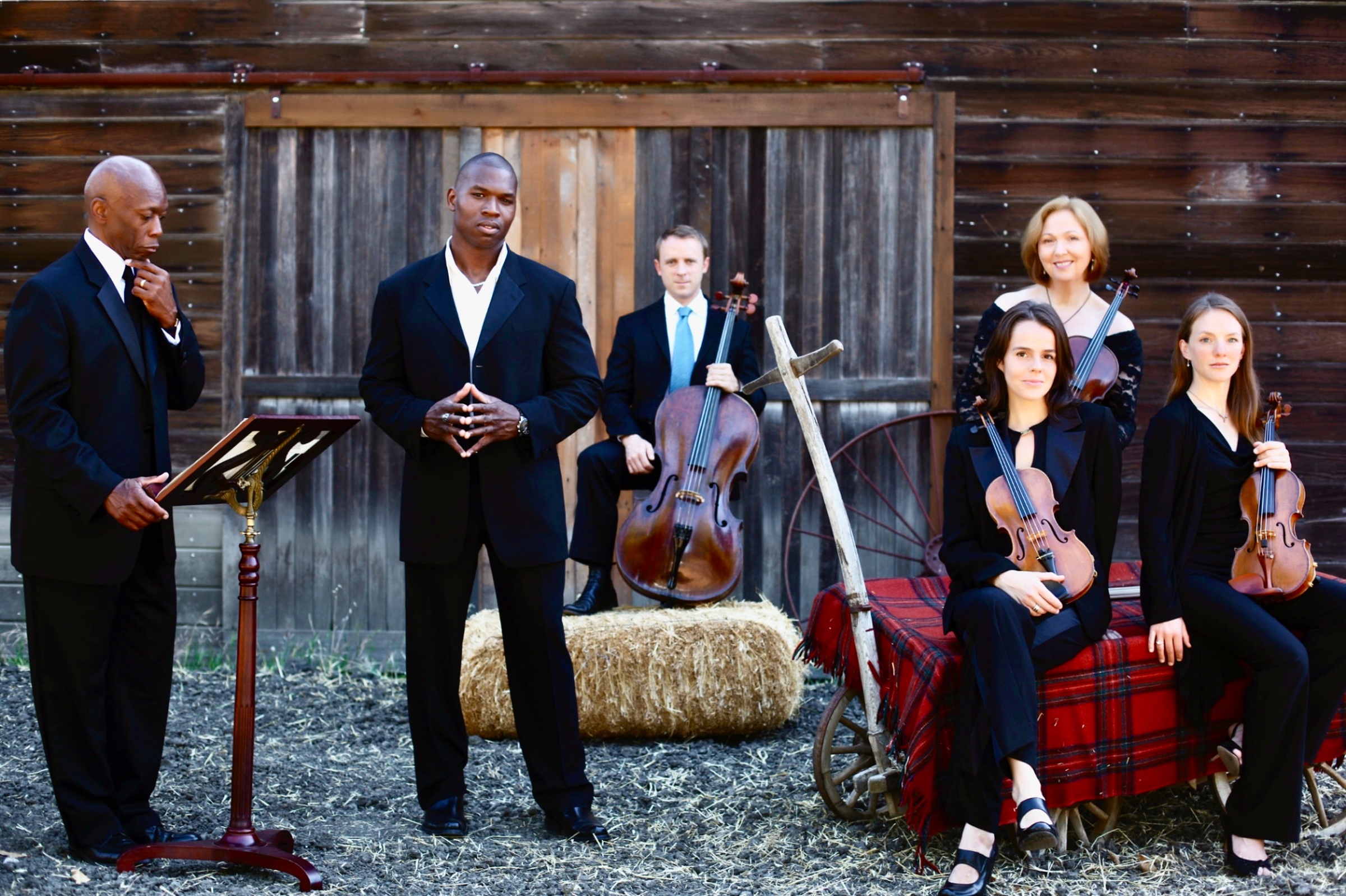 Lawrence Beamen with a string quartet